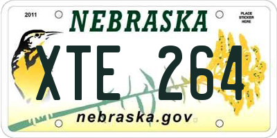 NE license plate XTE264