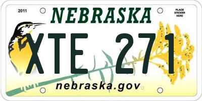 NE license plate XTE271
