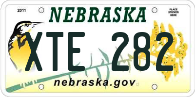 NE license plate XTE282