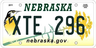 NE license plate XTE296