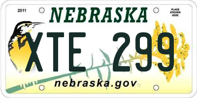 NE license plate XTE299