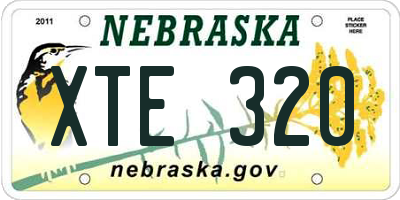 NE license plate XTE320