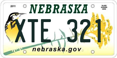 NE license plate XTE321