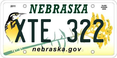 NE license plate XTE322