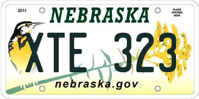 NE license plate XTE323