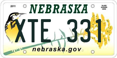 NE license plate XTE331