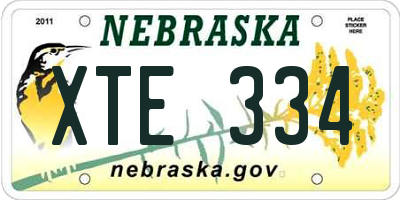 NE license plate XTE334
