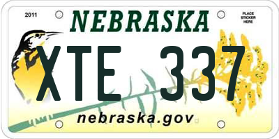 NE license plate XTE337