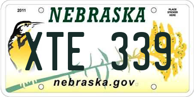 NE license plate XTE339