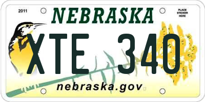 NE license plate XTE340