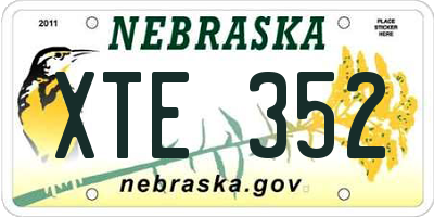 NE license plate XTE352