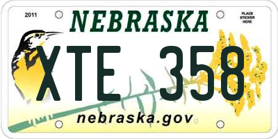 NE license plate XTE358