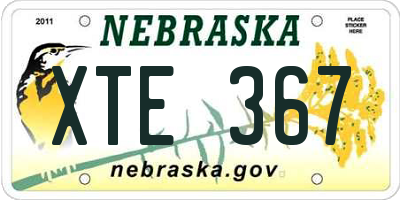 NE license plate XTE367