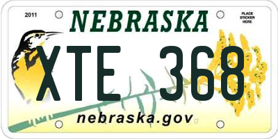 NE license plate XTE368