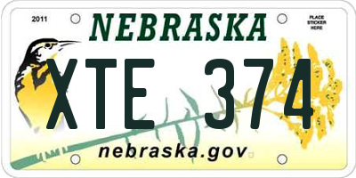 NE license plate XTE374