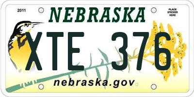 NE license plate XTE376