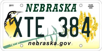 NE license plate XTE384