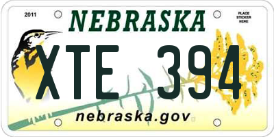 NE license plate XTE394