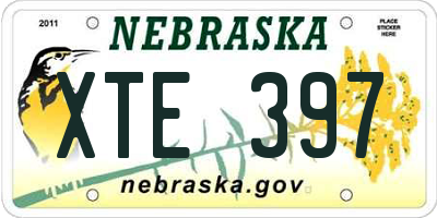 NE license plate XTE397