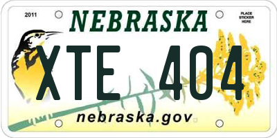 NE license plate XTE404