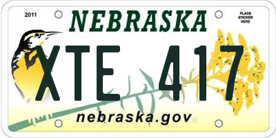 NE license plate XTE417
