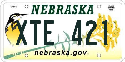 NE license plate XTE421