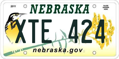 NE license plate XTE424