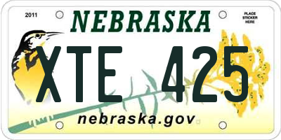 NE license plate XTE425