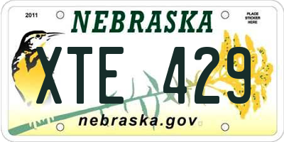 NE license plate XTE429