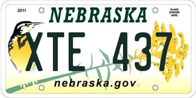 NE license plate XTE437