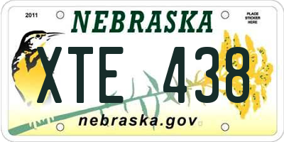 NE license plate XTE438