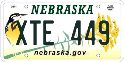 NE license plate XTE449