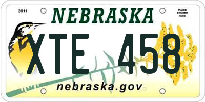 NE license plate XTE458