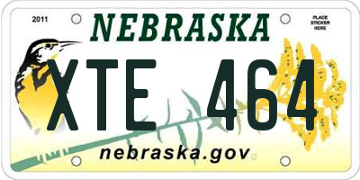 NE license plate XTE464