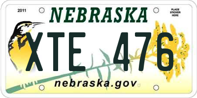NE license plate XTE476
