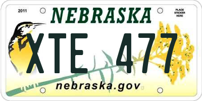 NE license plate XTE477