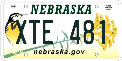 NE license plate XTE481
