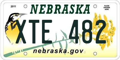 NE license plate XTE482