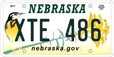 NE license plate XTE486