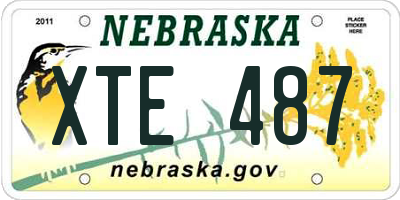 NE license plate XTE487