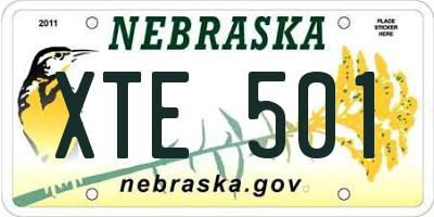 NE license plate XTE501
