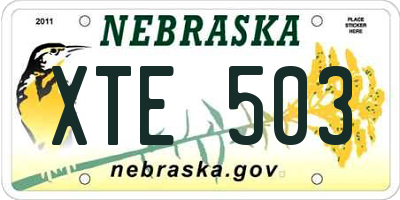 NE license plate XTE503