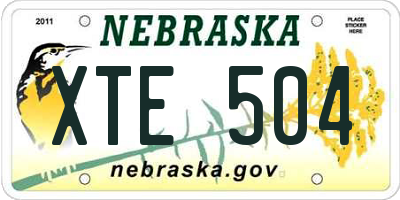NE license plate XTE504