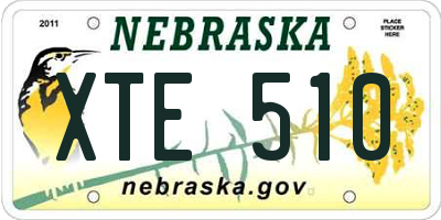 NE license plate XTE510