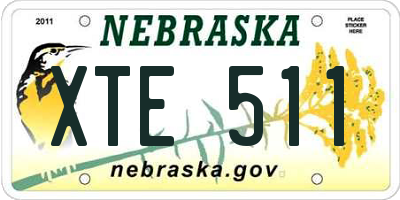 NE license plate XTE511