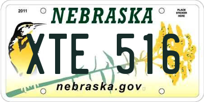 NE license plate XTE516