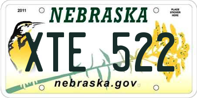 NE license plate XTE522