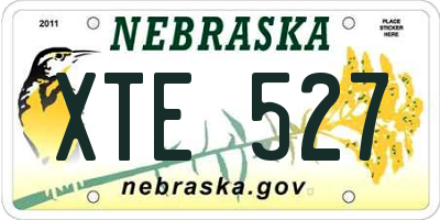 NE license plate XTE527