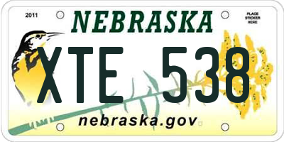 NE license plate XTE538