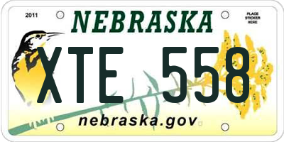 NE license plate XTE558